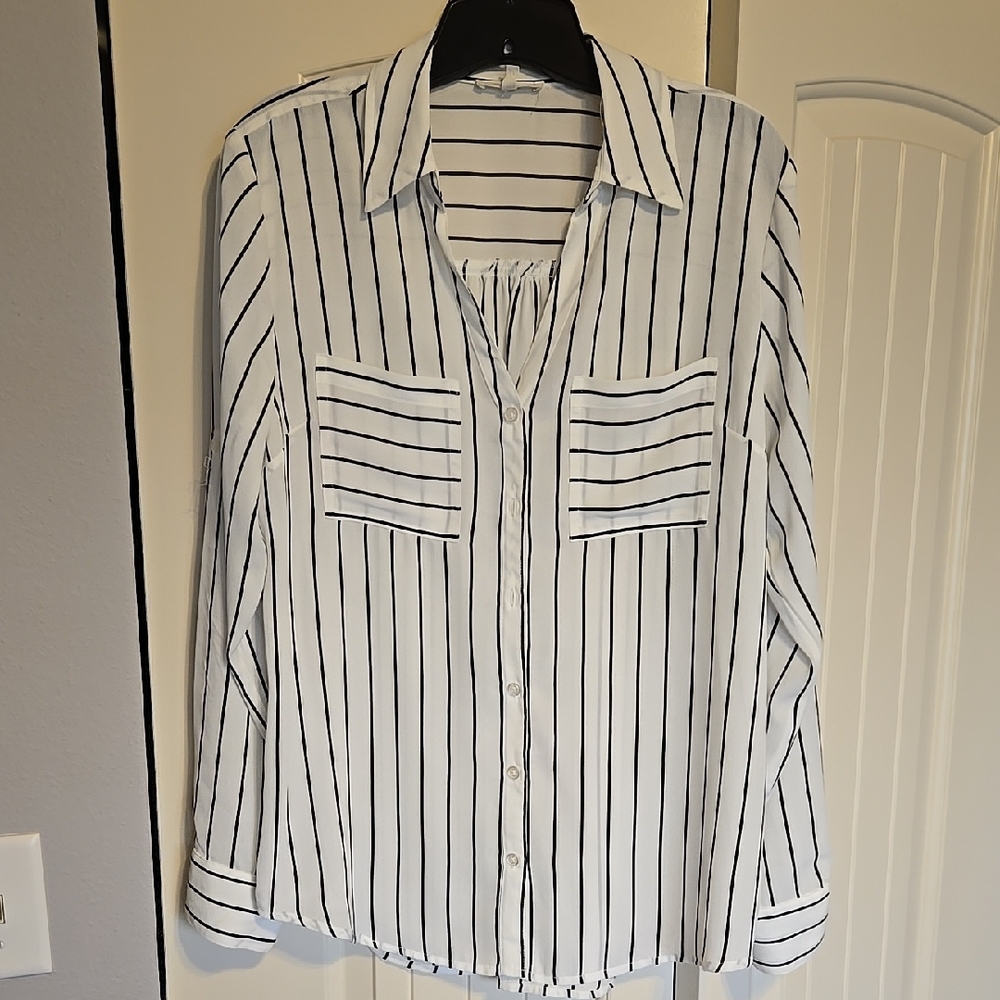 Striped Button-Up Shirt